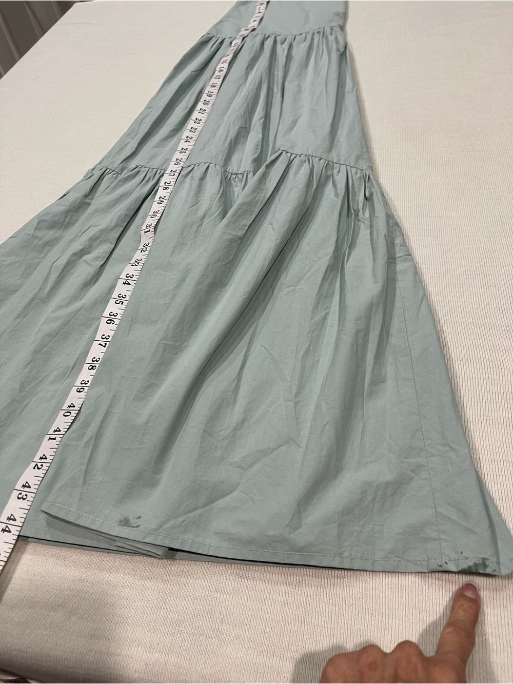 Mazik Top Tier Light Sage Green Tiered Ruffle Maxi Skirt Size Large - Picture 13 of 15